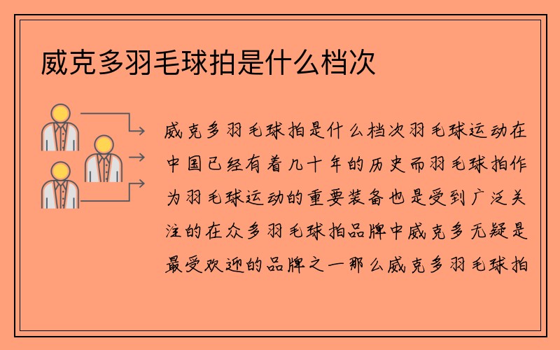 威克多羽毛球拍是什么档次