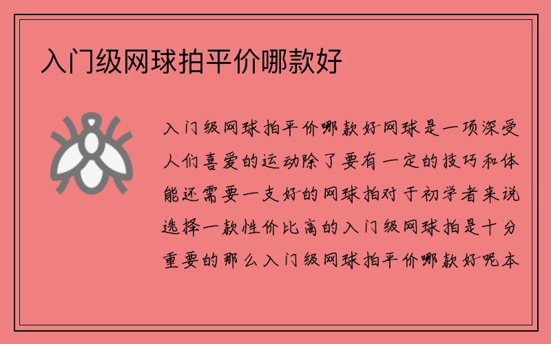 入门级网球拍平价哪款好