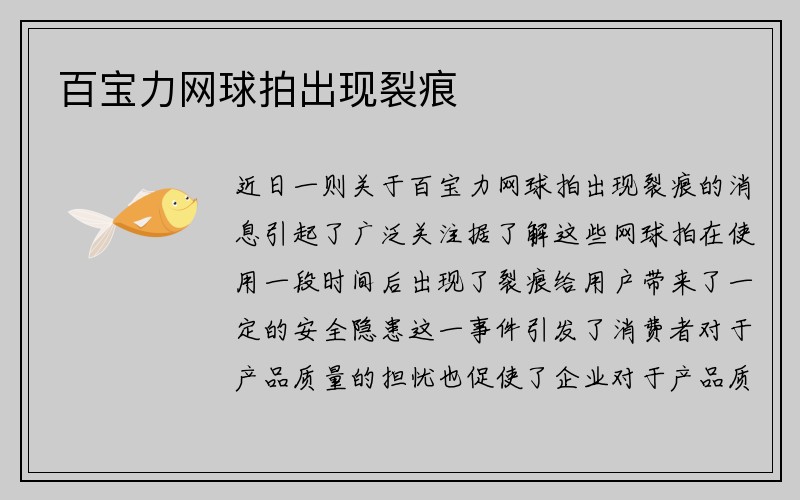 百宝力网球拍出现裂痕